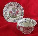 Oriental Cup and Saucer Marked T & BG